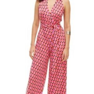DVF: Collared Sleeveless Jumpsuit